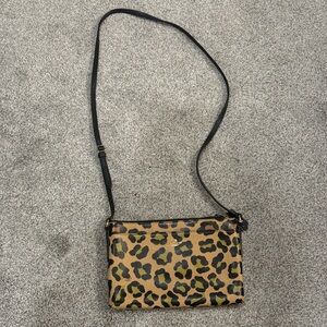 Coach Leopard Print Crossbody Bag - Tan & Black